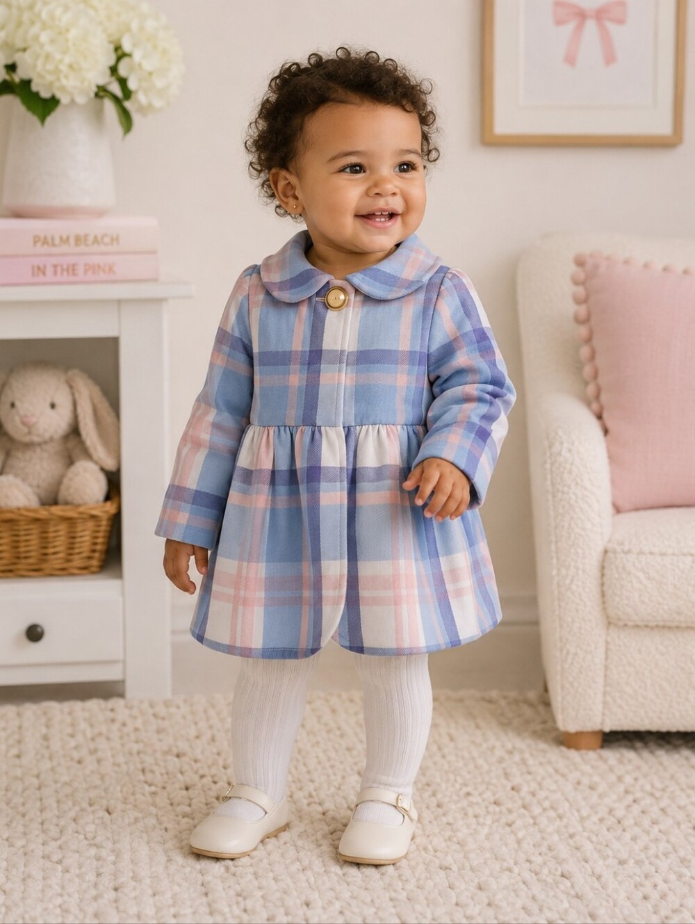 The Beaufort Bonnet Company Pippa Peacoat 18/24M NWT Plaid 💕